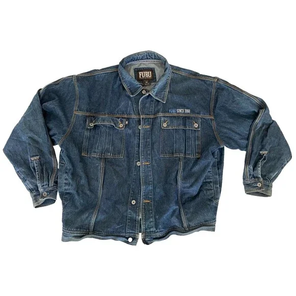FUBU Jackets Coats Vtg Fubu Denim Jean Jacket Mens 4x Hip